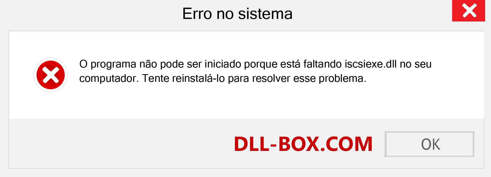 Arquivo iscsiexe.dll ausente ?. Download para Windows 7, 8, 10 - Correção de erro ausente iscsiexe dll no Windows, fotos, imagens
